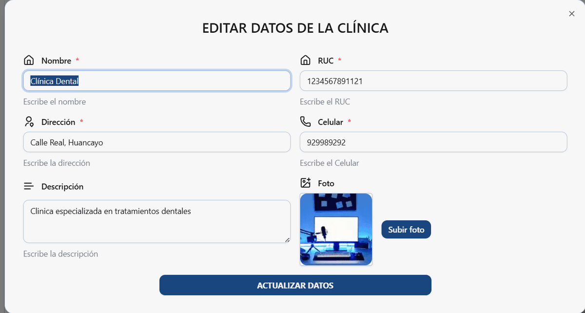 Dental Control Dashboard