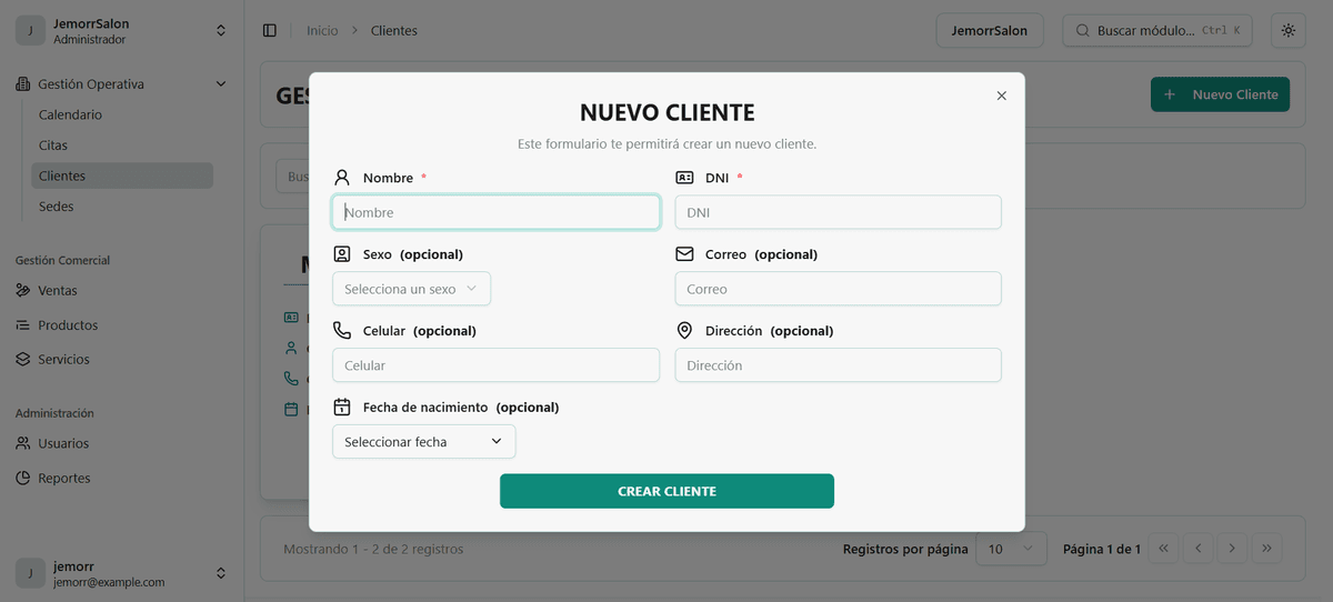Dental Control Dashboard